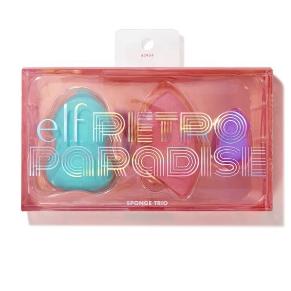 ELF Retro Paradise Beauty Makeup Sponge Trio 3 Face Blending Sponges NWT
